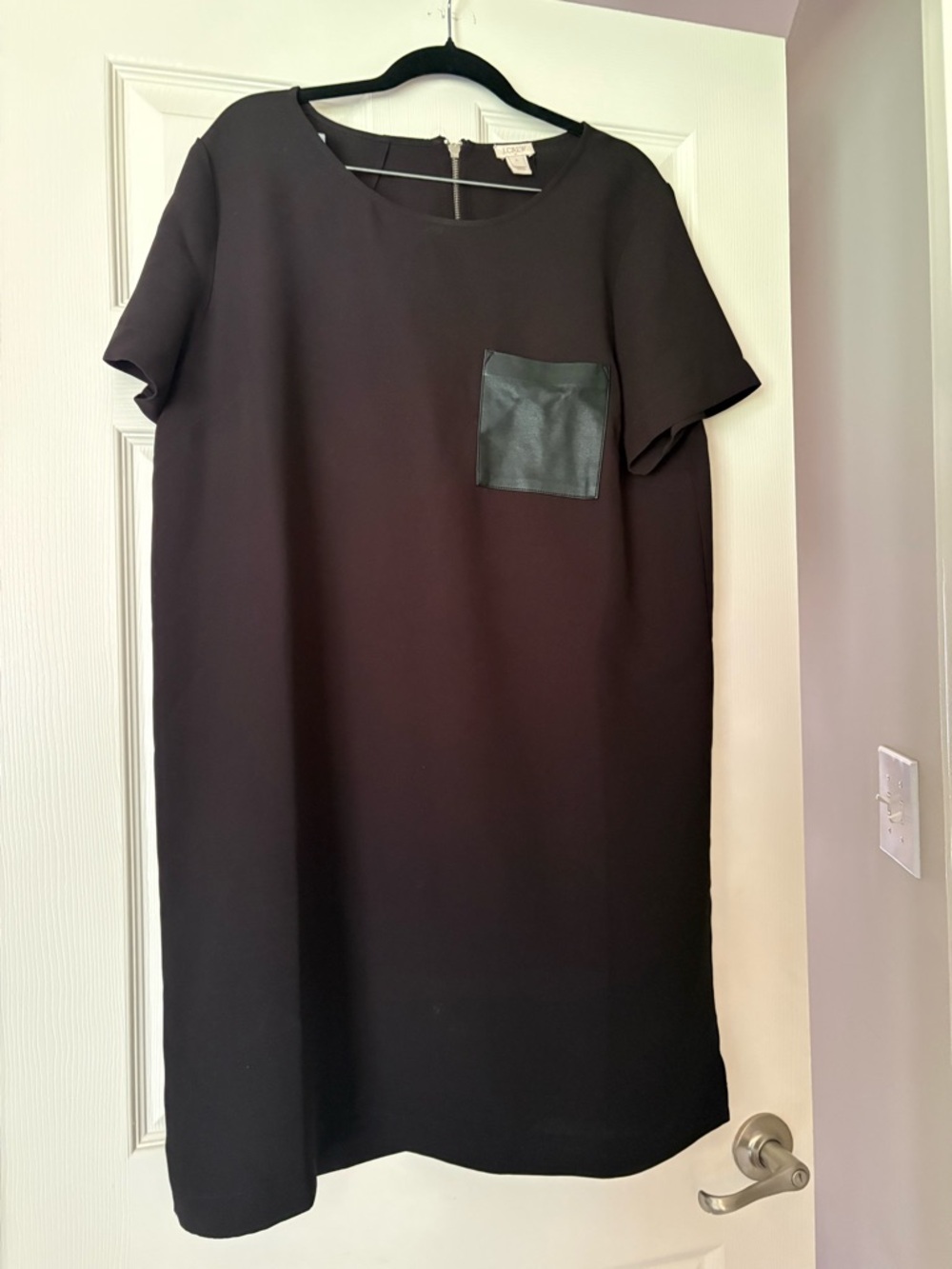 J. Crew Black Short Sleeve Shift Dress with Back Zipper